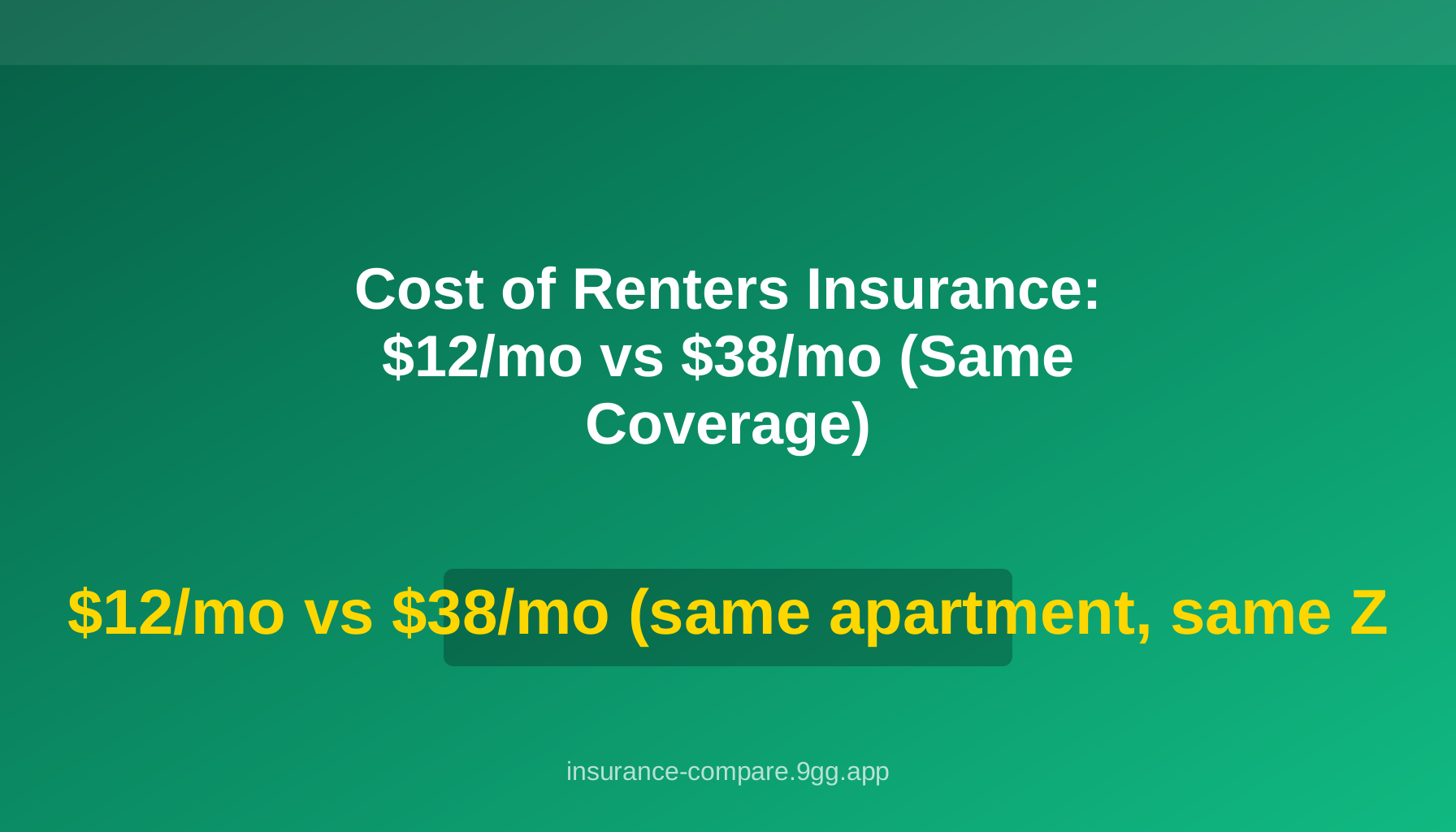 Cost of Renters Insurance: $12/mo vs $38/mo (Same Coverage)