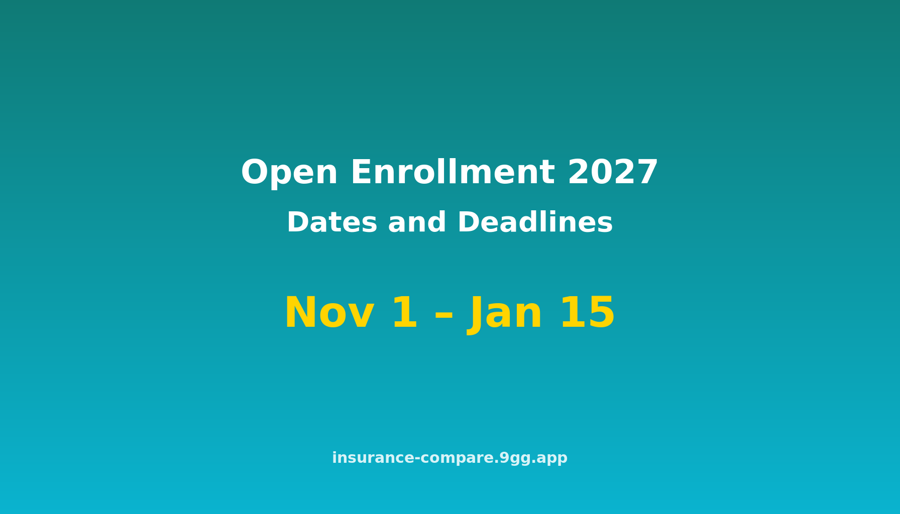 Open Enrollment 2027: Dates and Deadlines for Marketplace Health Insurance
